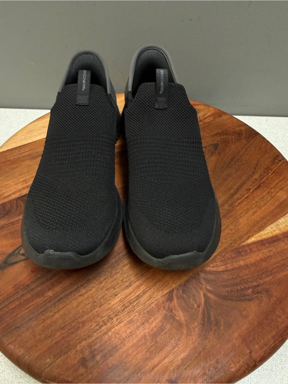 Skechers Men's Black Slip-On Knit Casual Sneakers